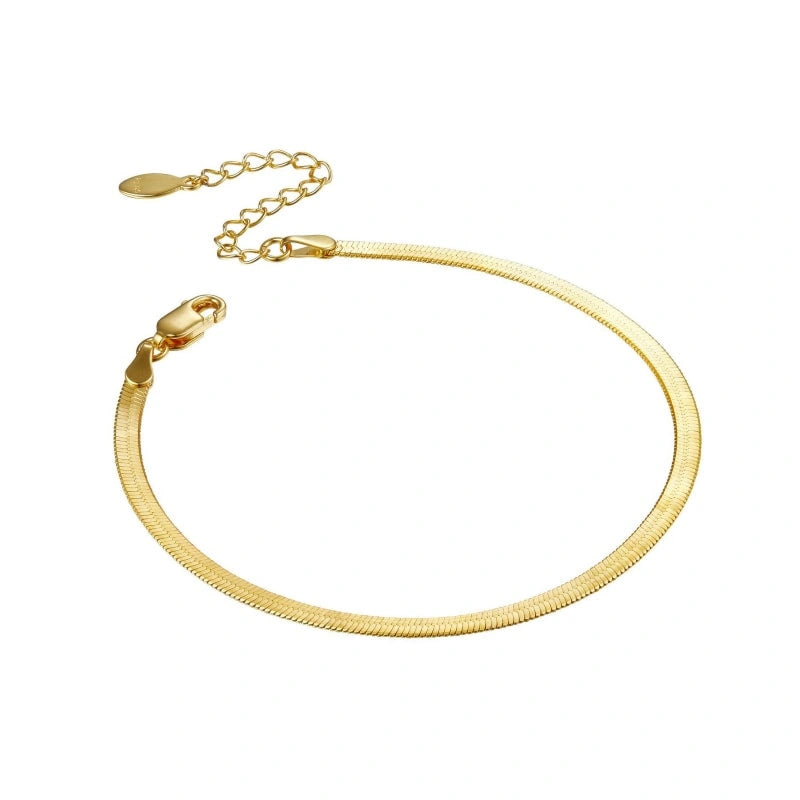 Classic Snakeskin 18k Gold Plated Sterling Silver Bracelet - RYLEE