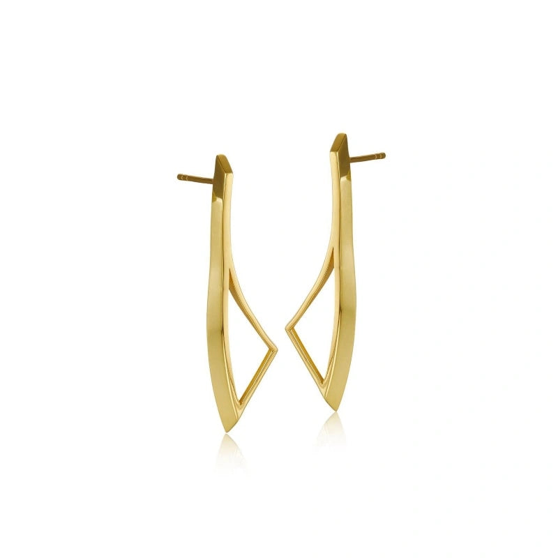 Hollow Knife 18k Gold-Plated Earrings - SELENA