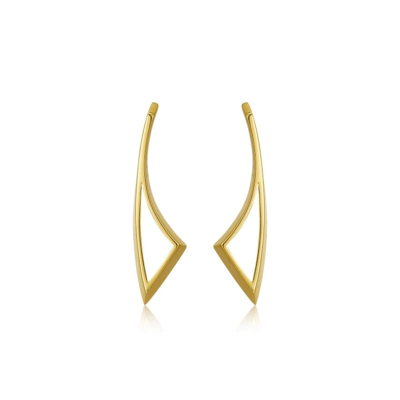 Hollow Knife 18k Gold-Plated Earrings - SELENA