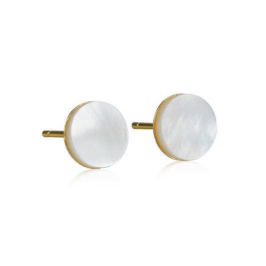Versatile White Shell Gold Plated Earrings - SHELLEY