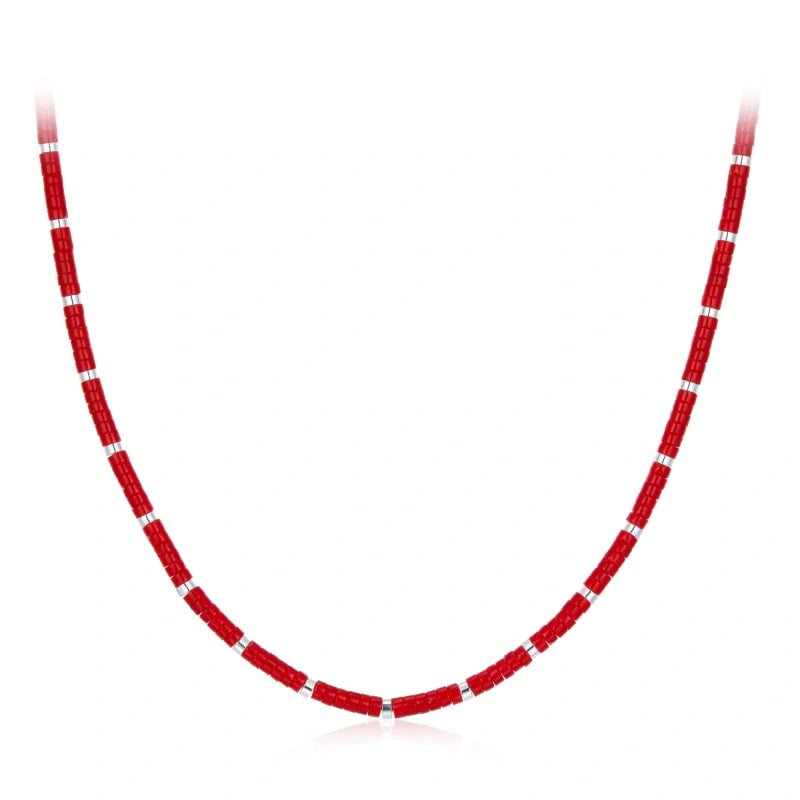 Natural Red Agate Necklace 18 Inches - SUMMER