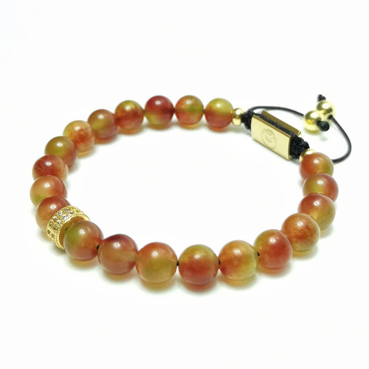 Beaded Bracelet, 8mm Watermelon Chalcedony - Twilight Fields