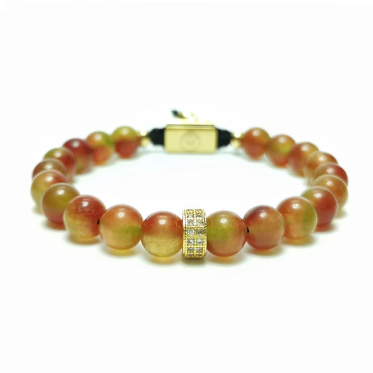 Beaded Bracelet, 8mm Watermelon Chalcedony - Twilight Fields