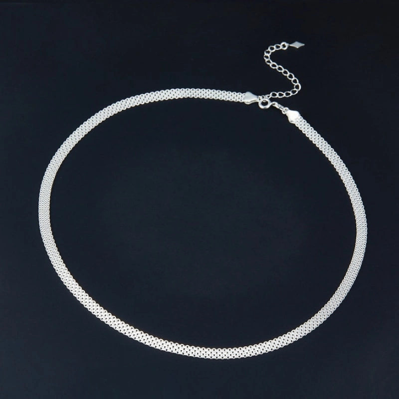 Braided Sterling Silver Clavicle Chain For Stacking Necklaces - WRENLEY