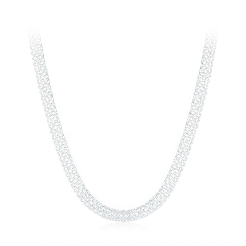 Braided Sterling Silver Clavicle Chain For Stacking Necklaces - WRENLEY