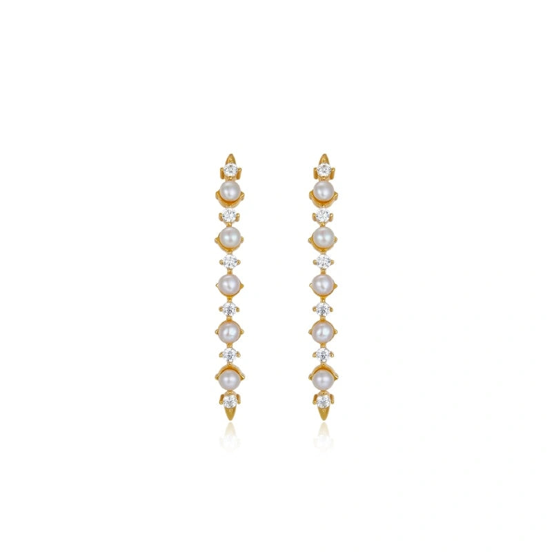 Personalized Gold-plated Pearl Earrings - XIOMARA